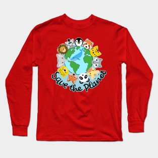 Save the planet! Save the animals! Long Sleeve T-Shirt